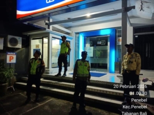 Cegah terjadinya Kriminalitas pada malam hari, Polsek Penebel laksanakan Patroli Blue Light