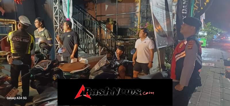 Polsek Kuta Utara Patroli Imbau Anak Anak Muda Saat Membuat  Ogoh Ogoh Jaga Kamtibmas