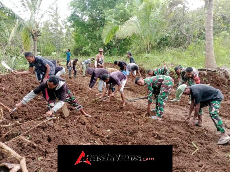 Gotong Royong Jadi Kekuatan, Pekerjaan Jalan TMMD di Werang Terus Dikebut