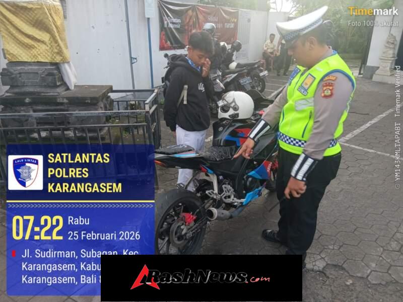 Sat Lantas Polres Karangasem  Gencar Sosialisasi Larangan Knalpot Brong