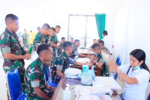 Wujud Kepedulian Sosial, Yonif TP 834 Wakanga Mere Gelar Aksi Donor Darah di Tonggurambang
