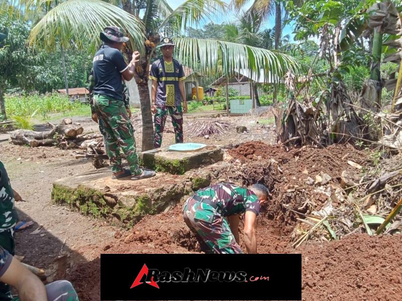 Kodim 1603/Sikka Dorong Pola Hidup Bersih Warga Werang Lewat Program TMMD Ke-127