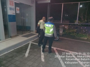 Patroli Malam Polsek Baturiti Intensifkan Pengawasan Jam Rawan Cegah Gangguan Kamtibmas