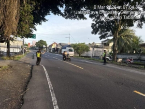 Berikan rasa aman bagi Masyarakat di pagi hari, Personel Polsek Selemadeg barat gelar Strong Point pagi