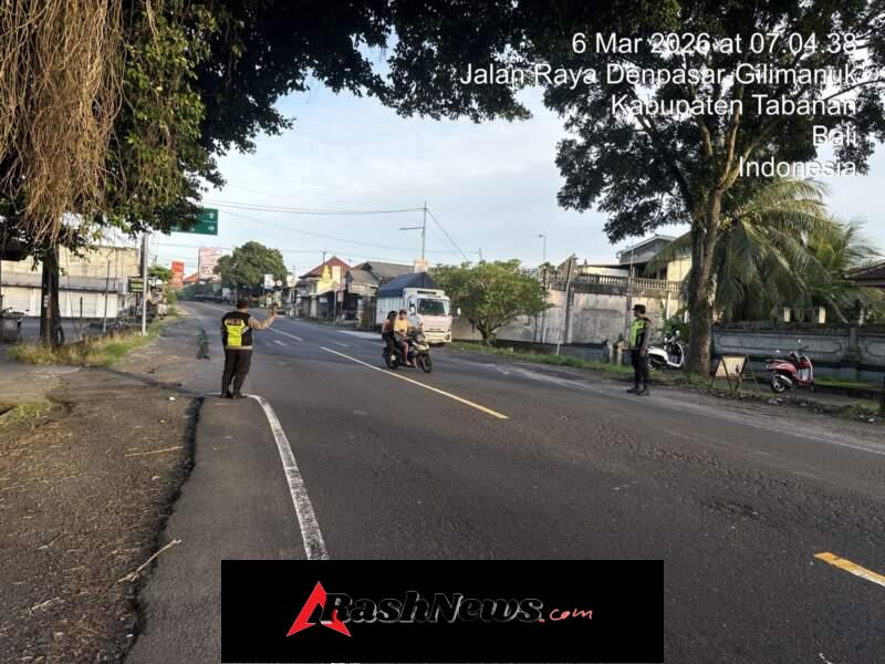 Berikan rasa aman bagi Masyarakat di pagi hari, Personel Polsek Selemadeg barat gelar Strong Point pagi