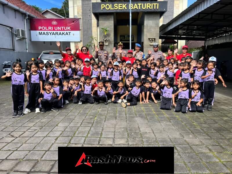 Keceriaan Anak-Anak TK Negeri Baturiti Belajar dan Mengenal Tugas Polisi di Polsek Baturiti