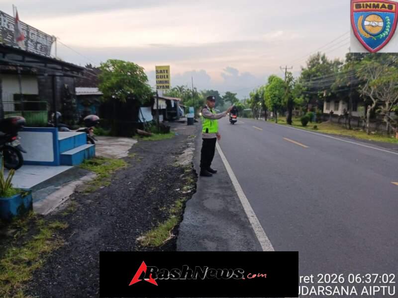 Strong Poin Pagi Polsek Kerambitan Rutin Dilaksanakan Dalam Upaya Menciptakan Rasa Aman dan Nyaman Bagi Pengguna Jalan