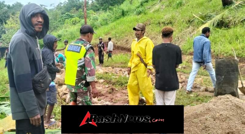 Warga Tasi, Talwai, dan Waimi Antusias Bangun Pasar Desa Secara Gotong Royong