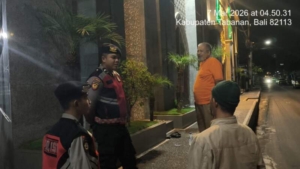 Patroli Subuh Atensi Sahur, Personel Samapta Polres Tabanan Jaga Keamanan Lingkungan