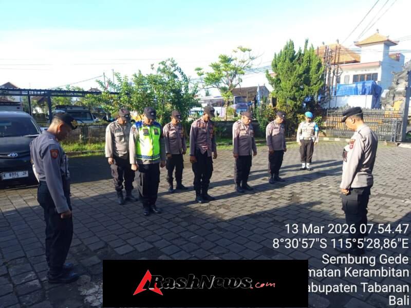 Wakapolsek Kerambitan pimpin Pelaksanaan Apel Pagi Polsek Kerambitan