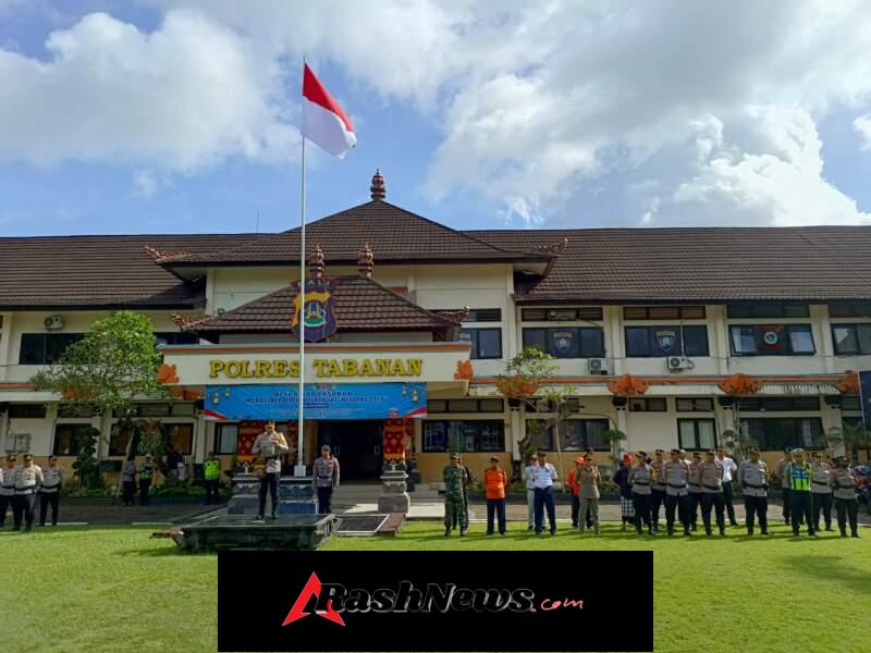 Jelang Nyepi dan Idul Fitri, Kasdim Tabanan Bersama Personel Ikuti Apel Gelar Pasukan Ops Ketupat