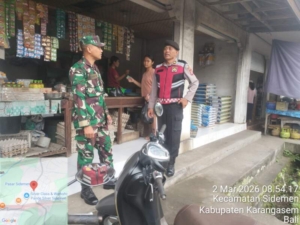 Polsek Sidemen Gelar Patroli Bersama Dalam Rangka Operasi Cipkon Agung 2026 Serta Menjelang rangkaian Hari Raya Nyepi Tahun Saka 1948 dan Idul Fitri 1447 H.