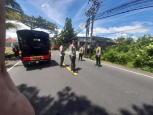 Gerak cepat Kapolsek Mengwi Evakuasi Pohon Tumbang di Jalur Denpasar – Singaraja