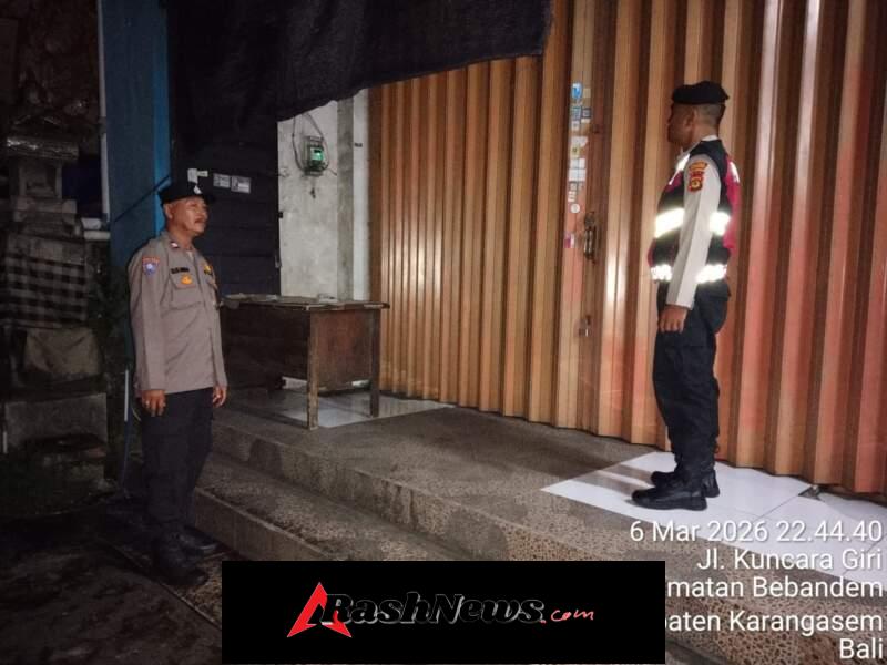 Ciptakan Rasa Aman di Malam Hari, Polsek Bebandem Intensifkan “Blue Light Patrol”
