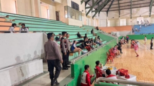 Polsek Kuta Utara Kembali Tunjukkan Komitmen Jaga Event Porsenijar Bola Basket.