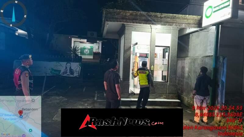 Polsek Bebandem Gelar Blue Light Patrol, Jamin Keamanan Wilayah di Malam Hari