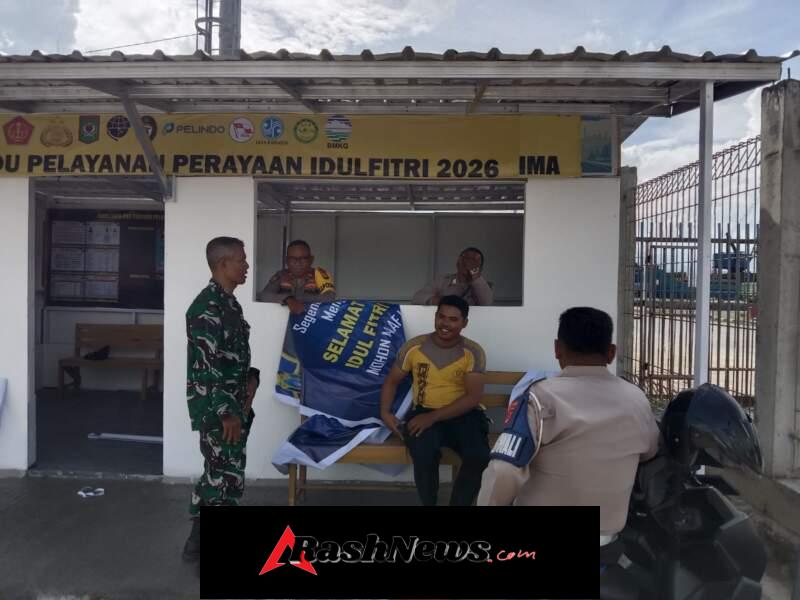 Personel Gabungan TNI-Polri Berjaga di Pelabuhan Laut Bima