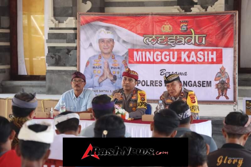 Polres Karangasem Gelar Minggu Kasih di Desa Adat Jasri, Wujud Kepedulian dan Penguatan Kamtibmas