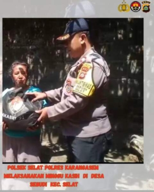 Minggu Kasih Polsek Selat dilaksanakan di BD. Sebudi Desa Sebudi, Kec. Selat.
