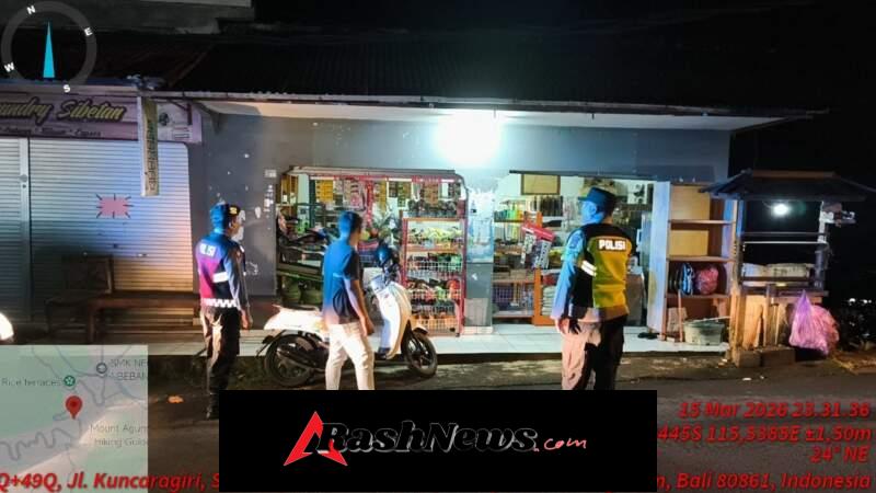 Jaga Kamtibmas di Jam Rawan, Polsek Bebandem Intensifkan “Blue Light Patrol” di Sejumlah Titik Strategis