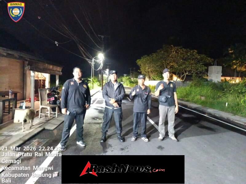 Bhabinkamtibmas Desa Cemagi Kolaborasi dengan Sipandu Laksanakan Patroli Wilayah, Wujudkan Kamtibmas Kondusif