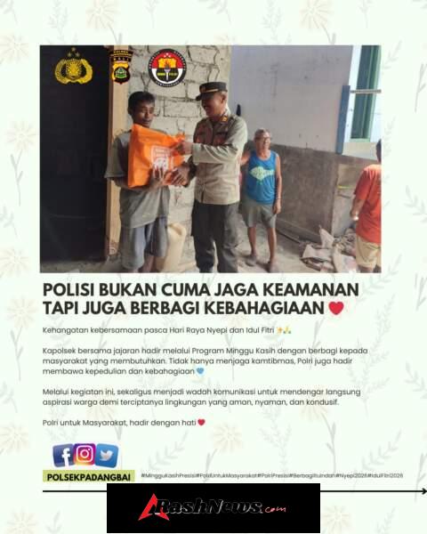 Kapolsek berbagi melalui Program Minggu Kasih pasca Hari Raya Nyepi dan Lebaran