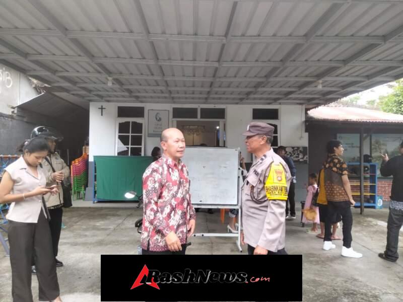 Bhabinkamtibmas Desa Baturiti Laksanakan Pengamanan Ibadah Mingguan Umat Kristen Berjalan Aman