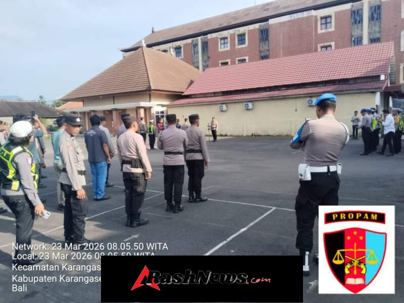 Sipropam Polres Karangasem melaksanakan pengawasan dan absensi kehadiran personil