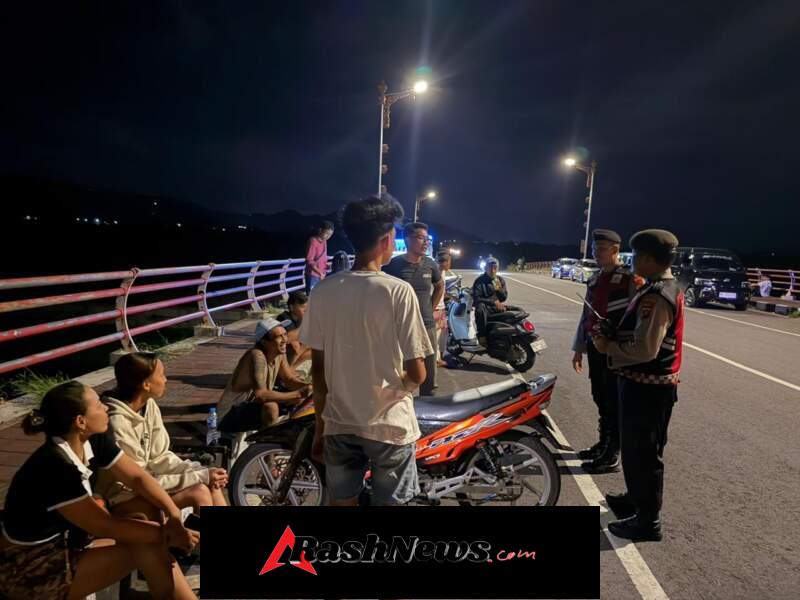 Samapta Polres Klungkung Gencarkan Patroli Blue Light, Wujudkan Malam yang Kondusif
