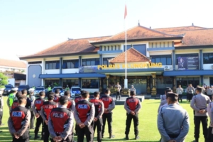 Polres Klungkung Gelar Apel Kesiapan dan TFG Pengamanan Kunjungan Kerja BRIN.