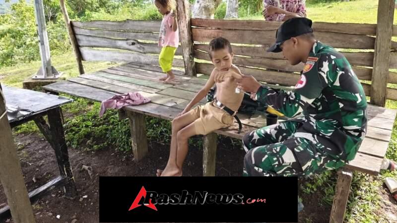 Peduli Generasi Sehat Perbatasan, Yonarmed 12 Kostrad Dampingi Posyandu di Desa Fohoeka