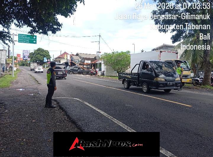 Berikan rasa aman bagi Masyarakat di pagi hari, Personel Polsek Selemadeg barat gelar Strong Point pagi