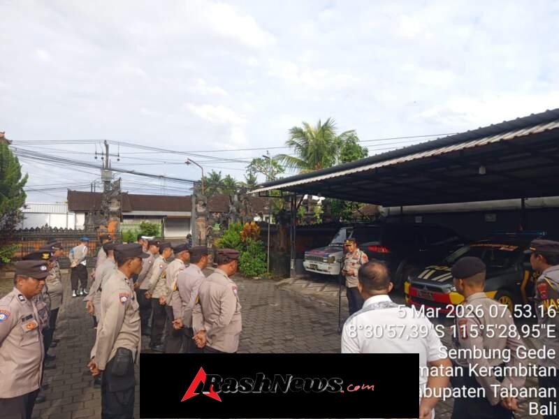 Kapolsek Kerambitan pimpin Pelaksanaan Apel Jam Pimpinan Polsek Kerambitan sampaikan Arahan dan Penekanan Pimpinan