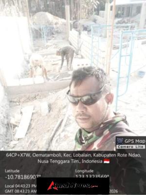 Kegiatan Pembangunan KDKMP Oematamboli Diawasi Babinsa Serda Joni Ludji