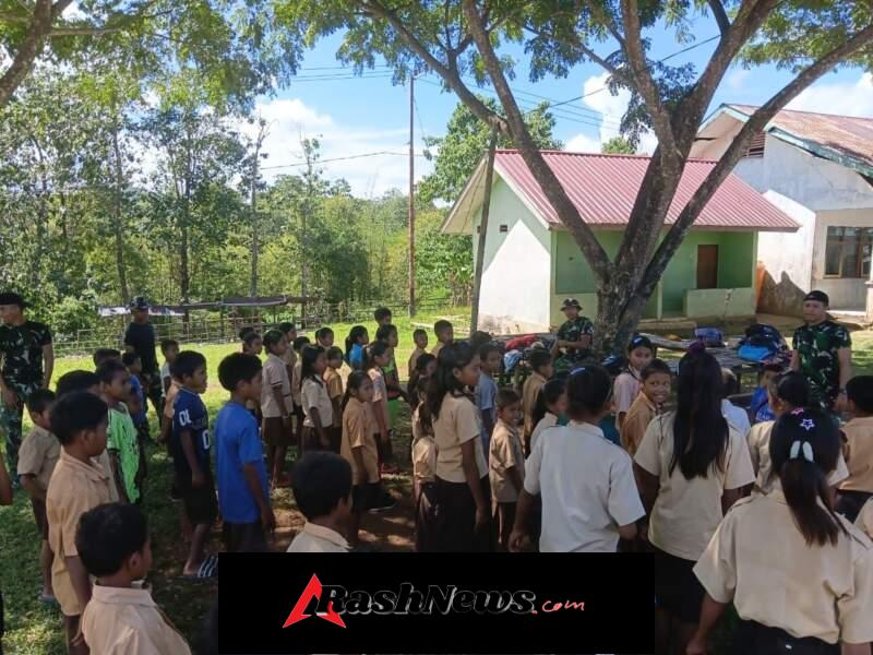 TMMD Ke-128 Hadir di Sekolah, Siswa Ate Engge Antusias Ikuti Pelatihan PBB