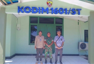 Kasdim Mayor Inf Sambudi Terima Kunker Pimpinan Wilayah Bulog NTT di Makodim 1601/Sumba Timur