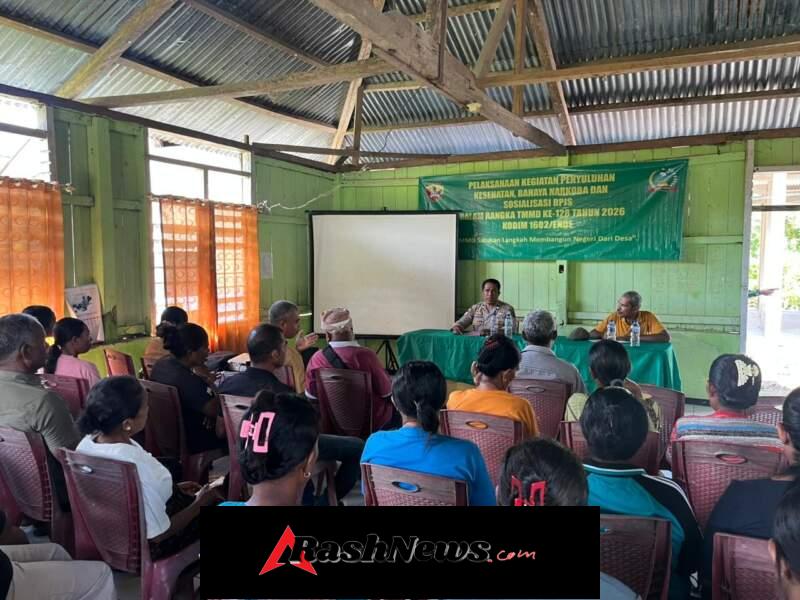 Cegah Narkoba Sejak Dini, Satgas TMMD Ke-128 Beri Penyuluhan kepada Warga Wewaria