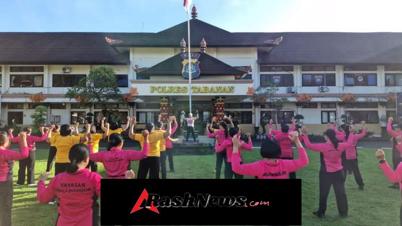 Wakapolres Tabanan Pimpin Olahraga Pagi, Perkuat Kebersamaan Personel dan Bhayangkari