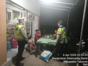 Wujudkan Keamanan Malam, Polsek Selemadeg Intensifkan Blue Light Patrol