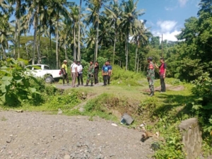 Pasiter Kodim 1623/Karangasem Pastikan Kesiapan Lokasi Pembangunan Jembatan di Kecamatan Manggis
