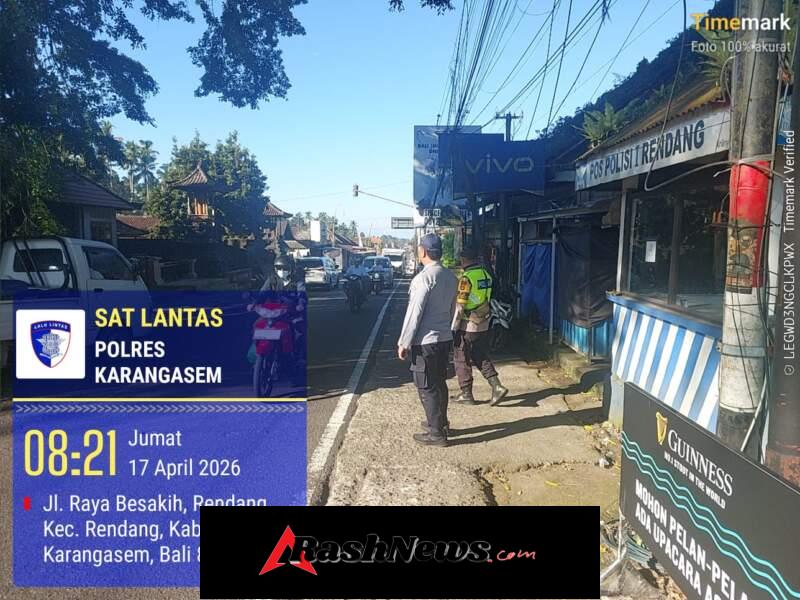 Satuan Lalulintas Polres Karangasem Laksanakan Pengamanan Ida Betara Turun Kabeh
