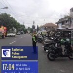 Laksanakan Pos Sore, Satlantas Polres Karangasem Laksanakan Pengaturan di Pasar Senggol Jalan Gajah Mada Amlapura
