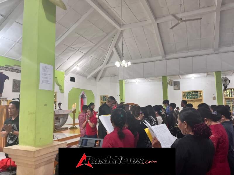 Personel Yonif TP 875/SYP Ikuti Perayaan Misa Jumat Agung di Gereja Paroki St. Maria St. Yoseph