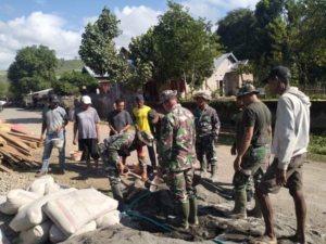 Sinergi TNI dan Masyarakat, Pembangunan Mushollah Baiturahman Terus Berjalan