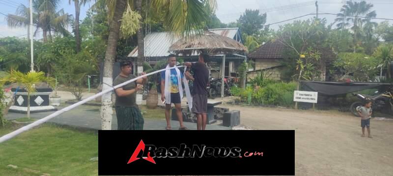 Jaga Kebersihan Pangkalan Dan Siapkan Sarpras Piodalan, Koramil Nusa Penida Gotong Royong