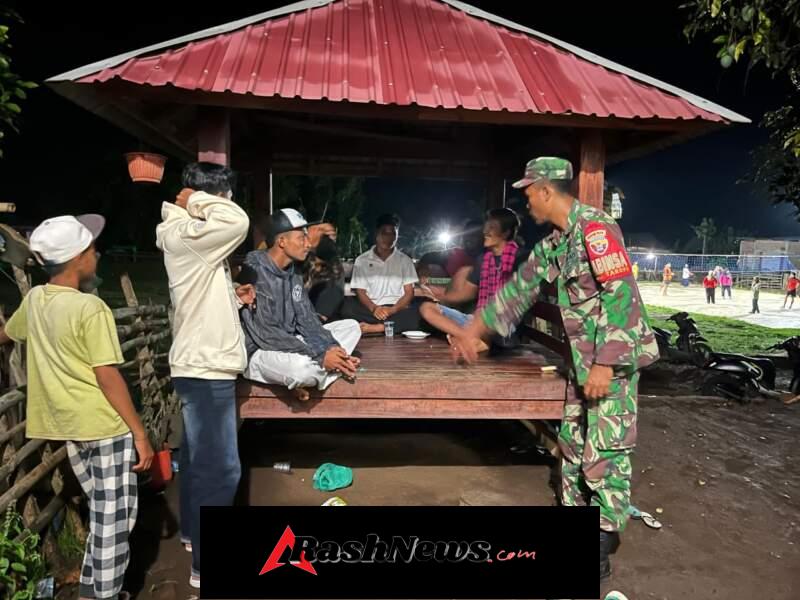 Lewat Kongkow Malam, Babinsa Mbuju Perkuat Komitmen Anti Narkoba