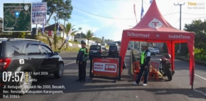 Satuan Lalulintas Polres Karangasem Laksanakan Pengamanan Ida Betara Turun Kabeh  Polda Bali- Polres Karangasem – Sat Lantas