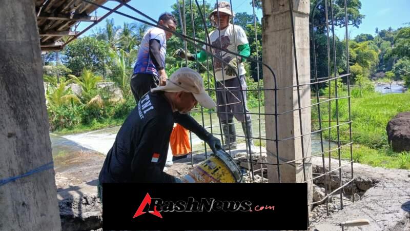 Infrastruktur Desa Diperkuat,Progres Jembatan Perintis Garuda Terus Meningkat
