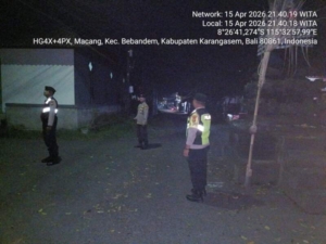Jaga Kamtibmas Tetap Kondusif, Polsek Bebandem Intensifkan Patroli Barcode dan KRYD Malam Hari
