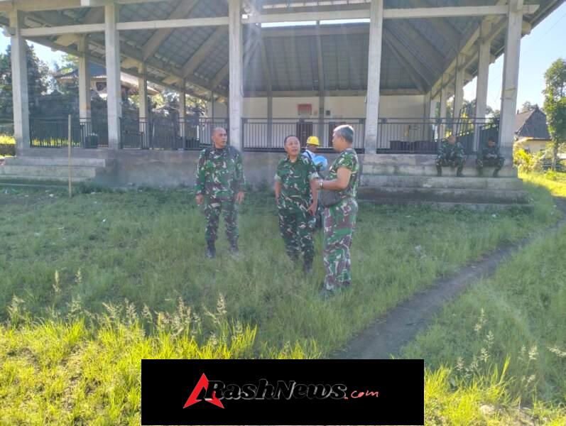 Kasdim 1623/Karangasem Cek Lokasi Upacara dan Area UMKM TMMD ke-128